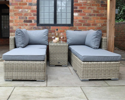 Wentworth 4 Seater Multi Relaxer Set with Cushions - Synthetic Rattan - H52 x W75 x L40 cm - Natural