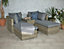Wentworth 4 Seater Multi Relaxer Set with Cushions - Synthetic Rattan - H52 x W75 x L40 cm - Natural
