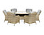 Wentworth 6 Seater Round Imperial Dining Set - Synthetic Rattan - H74 x W140 x L140 cm - Beige
