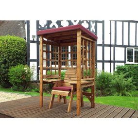 Wentworth Single Arbour - W120 x D92 x H194 - Fully Assembled - Burgundy