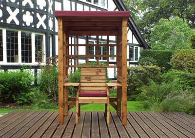 Wentworth Single Arbour - W120 x D92 x H194 - Fully Assembled - Burgundy - 5