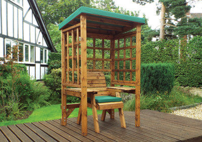 Wentworth Single Arbour - W120 x D92 x H194 - Fully Assembled - Green
