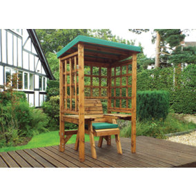 Wentworth Single Arbour - W120 x D92 x H194 - Fully Assembled - Green