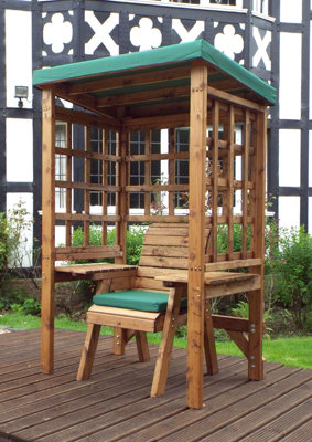 Wentworth Single Arbour - W120 x D92 x H194 - Fully Assembled - Green - 3