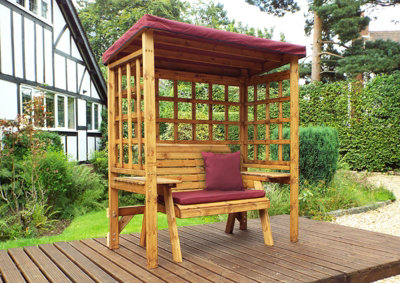 Wentworth Two Seat Arbour - W172 x D92 x H194 - Fully Assembled - Burgundy