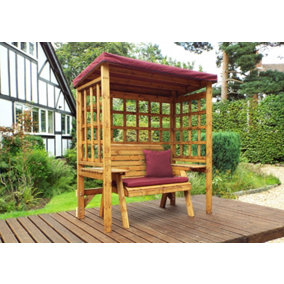 Wentworth Two Seat Arbour - W172 x D92 x H194 - Fully Assembled - Burgundy