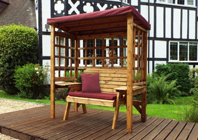 Wentworth Two Seat Arbour - W172 x D92 x H194 - Fully Assembled - Burgundy - 4