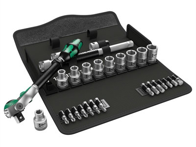 Wera 05004076001 8100 SC 6 Zyklop Speed Ratchet Ratchet & Socket Set of 28 Metric 1/2in Drive WER004076