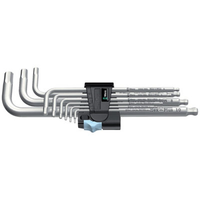 Wera 05073544001 3950/9 Hex-Plus Metric Stainless 1 SB Allen Key Set 9 ...
