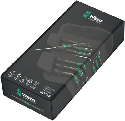 Wera 073675 Kraftform Micro 12 Piece Precision Screwdriver Set In Pouch
