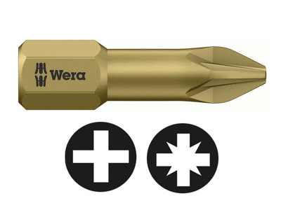 Wera - 851/1 TH Torsion Phillips Extra Hard Insert Bits PH1 x 25mm (Pack 10)