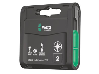 Wera - Bit-Box 15 Impaktor PZ2 x 25mm, 15 Piece