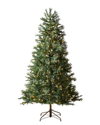 WeRChristmas Green Pre-Lit Mixed Pine Natural Bark Christmas Tree 5 ft