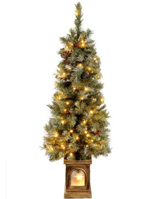WeRChristmas Green Pre-Lit Scandinavian Blue Spruce Christmas Tree 4 ft