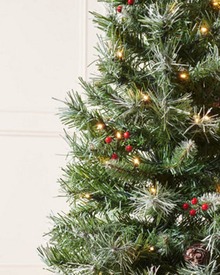 WeRChristmas Green Pre-Lit Scandinavian Blue Spruce Christmas Tree 4 ft