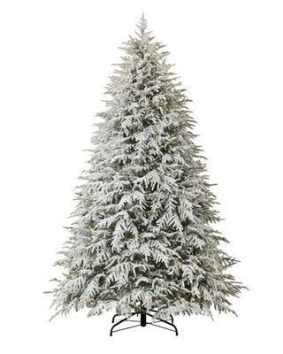 WeRChristmas Green Pre-Lit Snow Flocked Grand Duchess Christmas Tree 7.5 ft