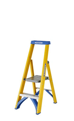 Werner Fibreglass Platform Stepladder 2 Tread