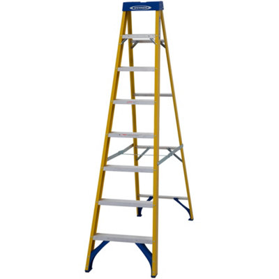 Werner Fibreglass Swingback Stepladder 8 Tread