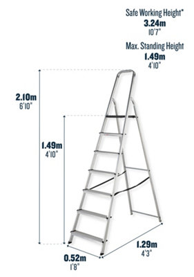 Werner Platform Stepladder 7 Tread High Handrail