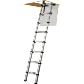 Werner Telescopic Aluminium Loft Ladder Attic Space Access Hatch 2.6m