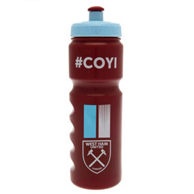 West Ham United FC COYI Plastic Water Bottle Claret Red/White/Blue (One Size)