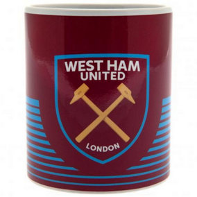 West Ham United FC Crest Novelty Mug Burgundy/Sky Blue/Yellow (One Size)