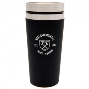West Ham United FC Executive Crest Travel Mug Black/Silver (One Size)