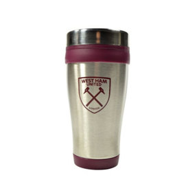 West Ham United FC Executive Metallic Travel Mug Silver/Maroon (One Size)