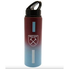 West Ham United FC Fade Aluminium Water Bottle Claret Red/Sky Blue/White (One Size)
