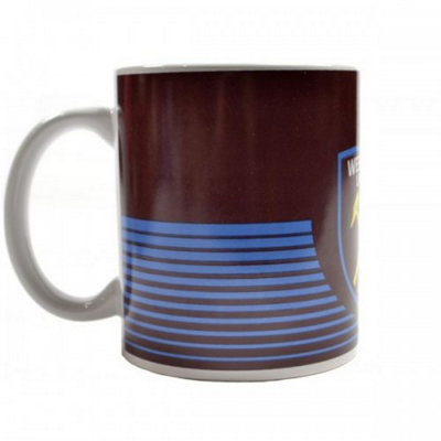 West Ham United FC Linear Mug Claret Red/Sky Blue (One Size)