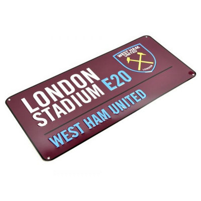 West Ham United FC Metal Street Sign Claret (One Size)