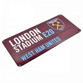 West Ham United FC Metal Street Sign Claret (One Size)