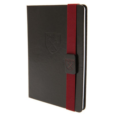 West Ham United FC Premium Banded Faux Leather Notebook Maroon/Black (One Size)