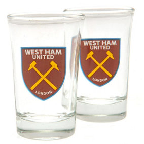 West Ham United FC Shot Gl (Pack of 2) Clear (One Size)