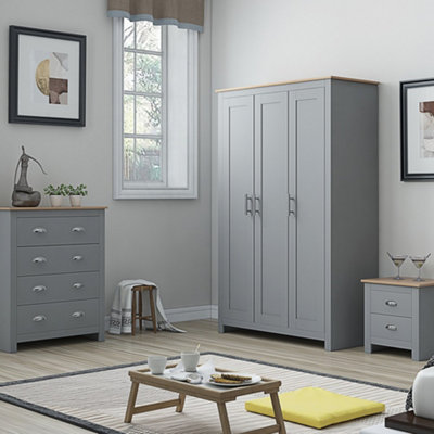 3 door deals wardrobe oak grey