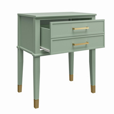 Westerleigh End Table with Drawer in Green
