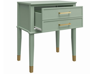 Westerleigh End Table with Drawer in Green