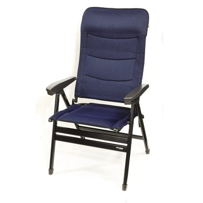 Westfield Extra Strong Wide Garden Recliner Chair Navy Padded Foldable Garden Sun Lounger L125 x W70 x H69cm DIY at B Q