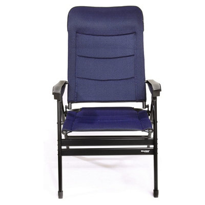 Westfield Extra Strong Wide Garden Recliner Chair Navy Padded Foldable Garden Sun Lounger L125 x W70 x H69cm