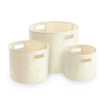 Westford Mill Canvas Storage Basket Natural (20cm x 23cm)