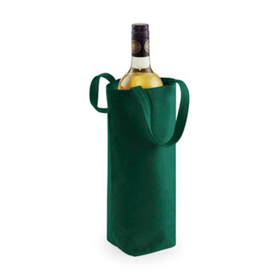 Westford Mill Cotton Bottle Bag Bottle Green (One Size)