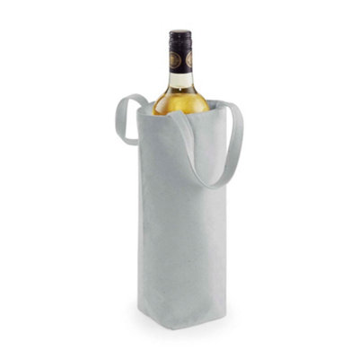 Westford Mill Cotton Bottle Bag Light Grey (One Size)