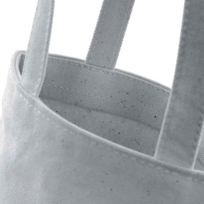 Westford Mill Cotton Bottle Bag Light Grey (One Size)