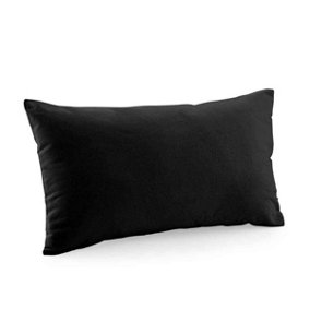 Westford Mill Cotton Canvas Square Cushion Cover Black (30cm x 50cm)