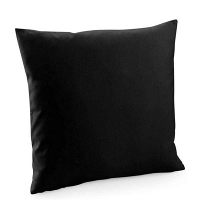 Westford Mill Cotton Canvas Square Cushion Cover Black (50cm x 50cm)