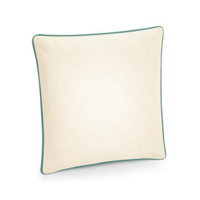 Westford Mill Cotton Piped Cushion Cover Natural/Sage Green (One Size)
