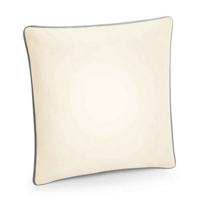 Westford Mill Fairtrade Piped Cushion Cover Natural/Light Grey (One Size)