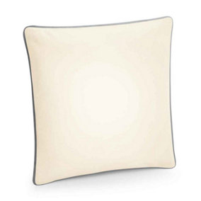 Westford Mill Fairtrade Piped Cushion Cover Natural/Light Grey (One Size)