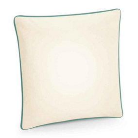 Westford Mill Fairtrade Piped Cushion Cover Natural/Sage Green (One Size)
