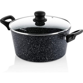 Westinghouse Casserole Dish With Lid - 24 cm Black Marble